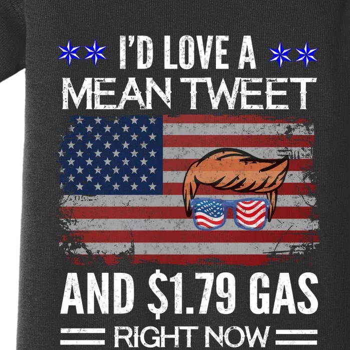 I Miss Mean Tweets And Cheap Gas Political Humor Baby Bodysuit