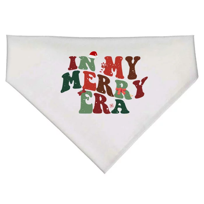 In My Merry Era Retro Christmas Xmas Holiday Funny Gift USA-Made Doggie Bandana