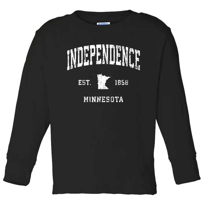 Independence Minnesota Mn Vintage Athletic Sports Design Toddler Long Sleeve Shirt