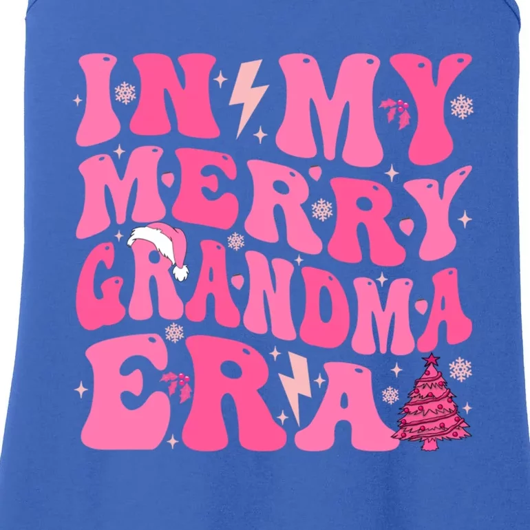 In My Merry Grandma Era Groovy Pink Christmas Grandma Gift Ladies Essential Tank