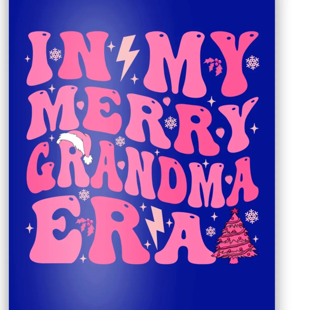 In My Merry Grandma Era Groovy Pink Christmas Grandma Gift Poster