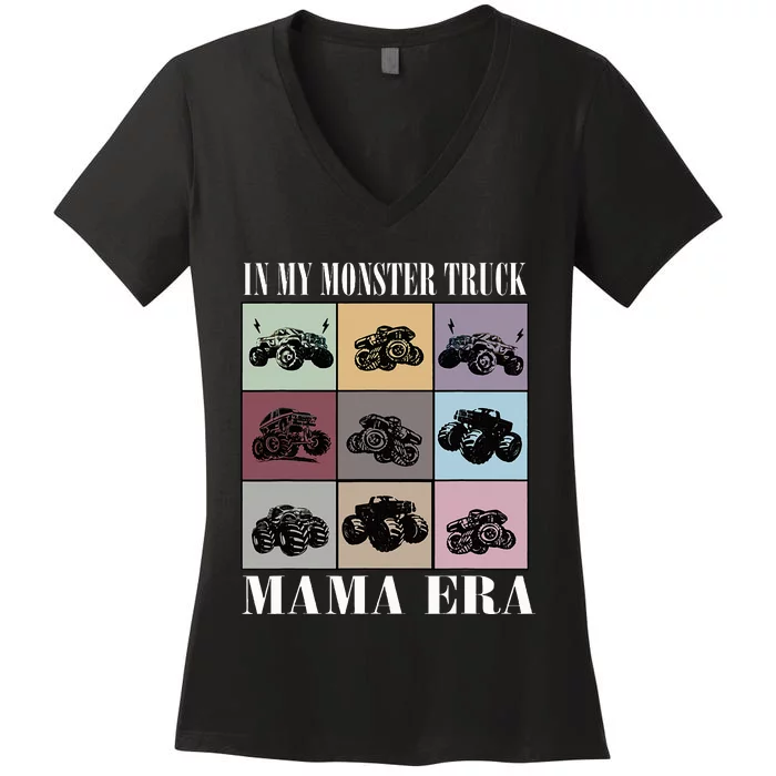 In My Monster Trucks Mama Era Women's V-Neck T-Shirt