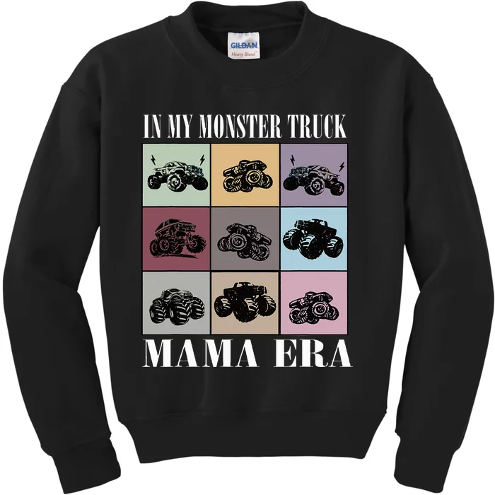 In My Monster Trucks Mama Era Kids Sweatshirt