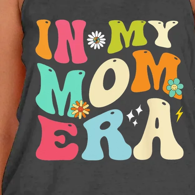 In My Mom Era Lover Groovy Mom Mother's Day Women's Knotted Racerback Tank