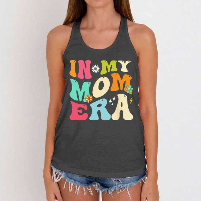 In My Mom Era Lover Groovy Mom Mother's Day Women's Knotted Racerback Tank