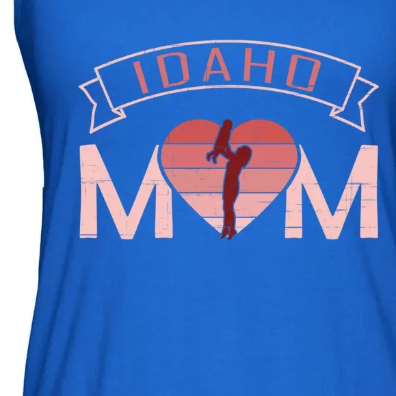 Idaho Mom Mother's Day Sunset Heart Retro Leisure Gift Ladies Essential Flowy Tank