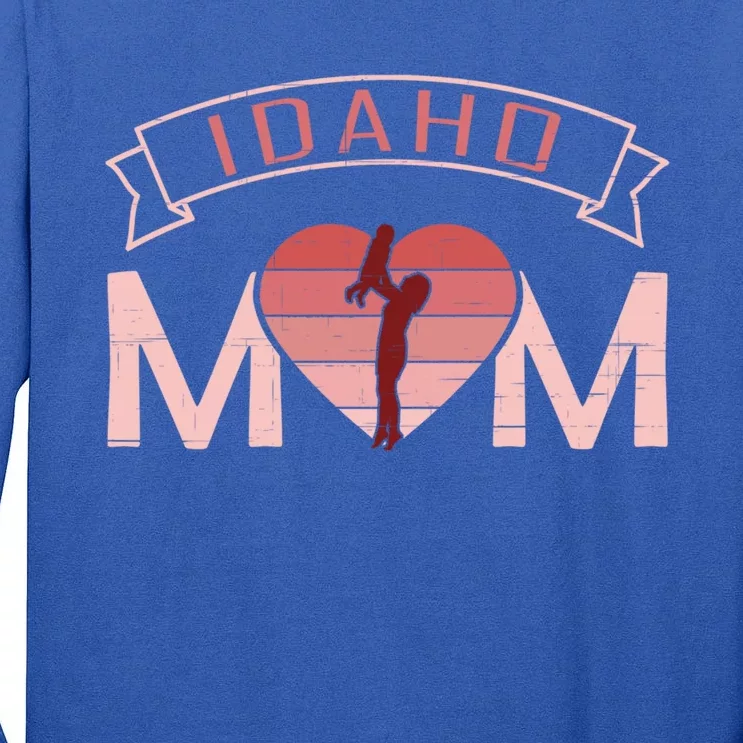 Idaho Mom Mother's Day Sunset Heart Retro Leisure Gift Tall Long Sleeve T-Shirt