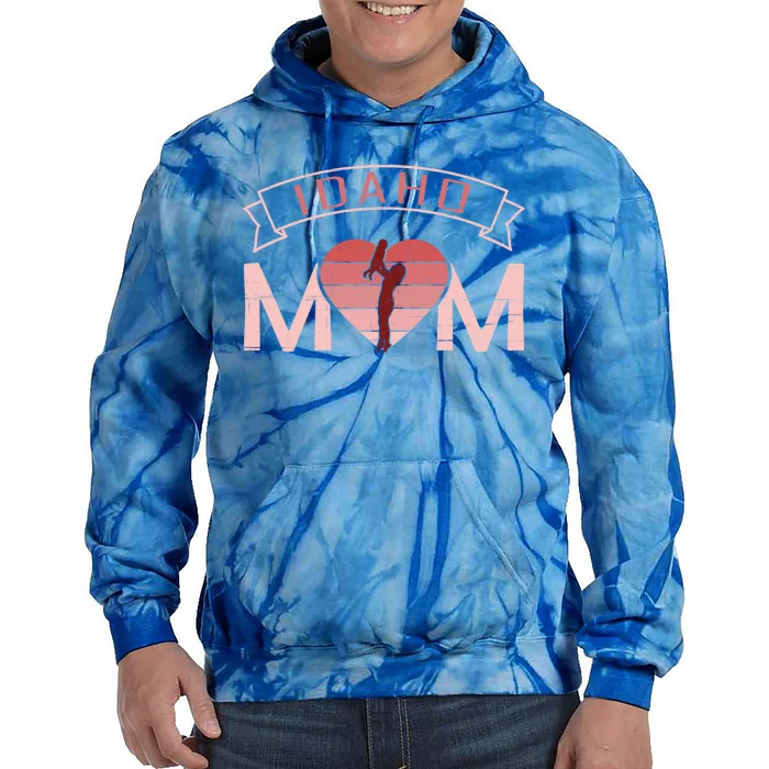 Idaho Mom Mother's Day Sunset Heart Retro Leisure Gift Tie Dye Hoodie