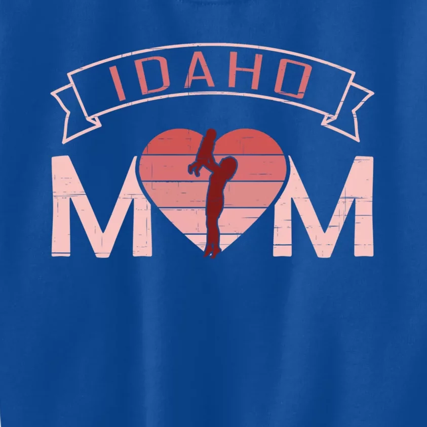 Idaho Mom Mother's Day Sunset Heart Retro Leisure Gift Kids Sweatshirt