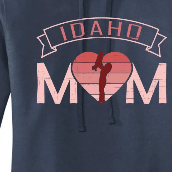 Idaho Mom Mother's Day Sunset Heart Retro Leisure Gift Women's Pullover Hoodie