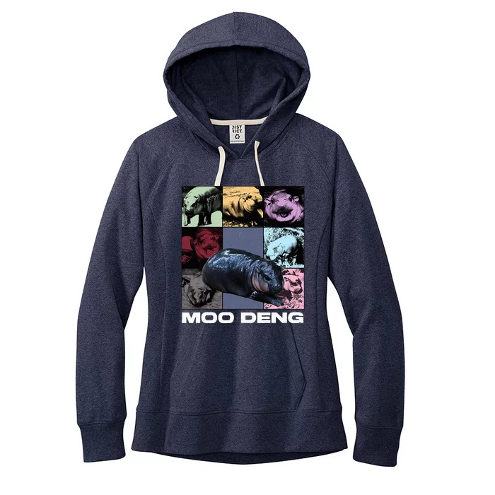 In My Moo Deng Era Funny Cute Baby Hippo Women's Fleece Hoodie