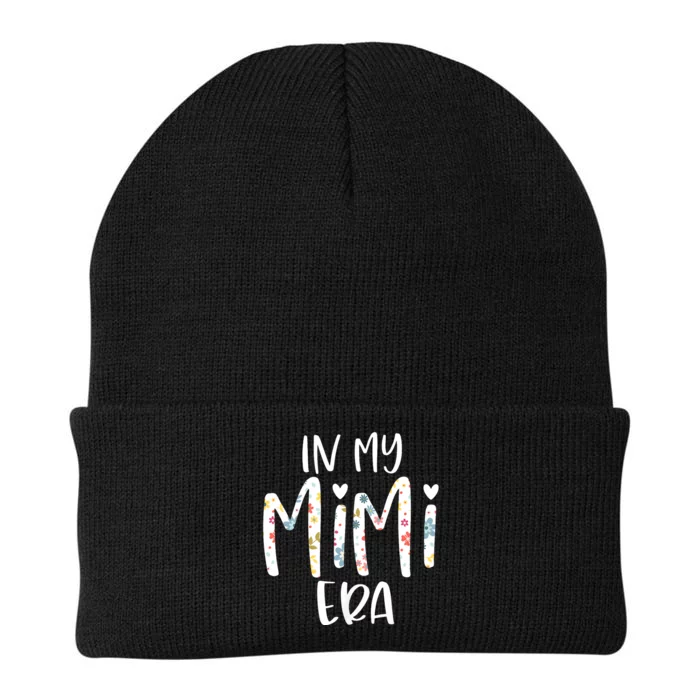 In My Mimi Era Flower Letter Floral Cute Gifts For Mimi Knit Cap Winter Beanie