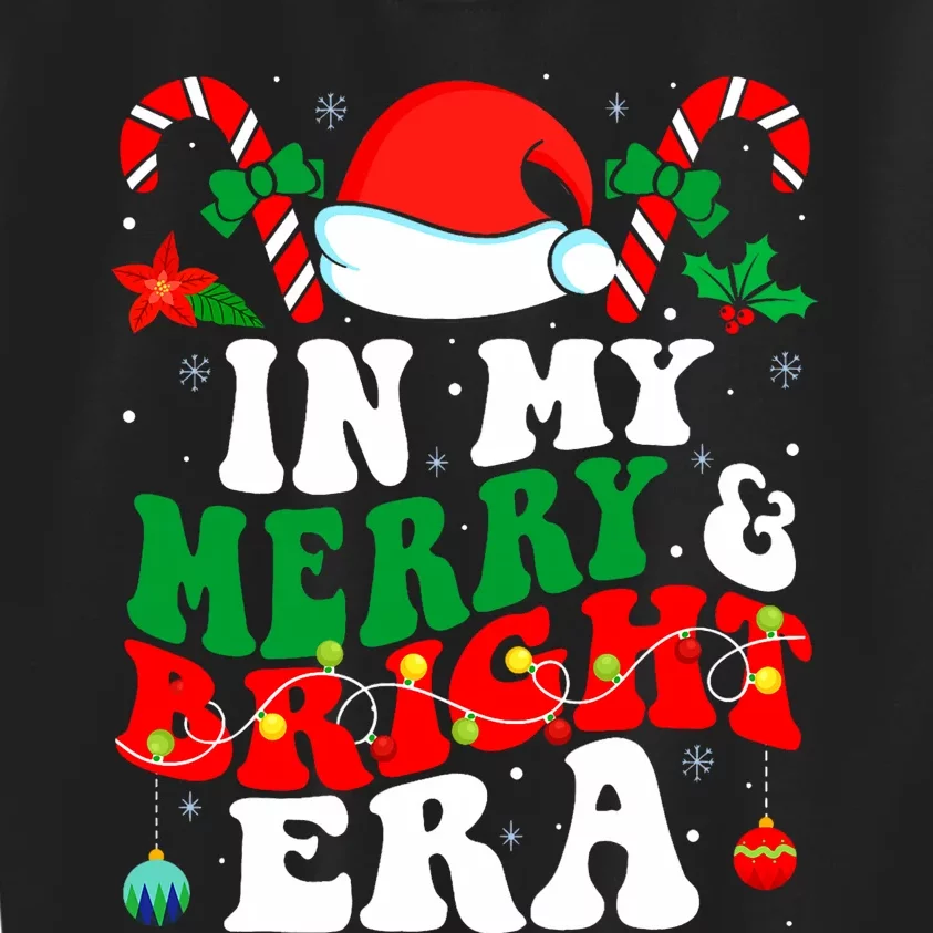 In My Merry And Bright Era Cute Groovy Retro Xmas Christmas Kids Sweatshirt