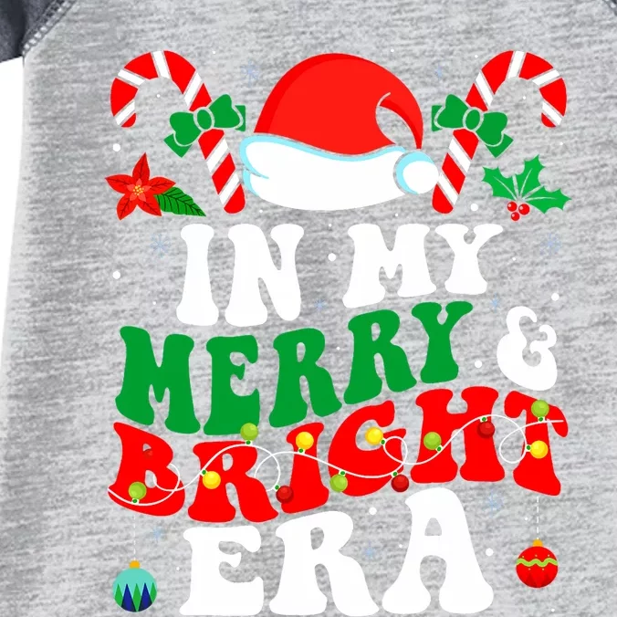 In My Merry And Bright Era Cute Groovy Retro Xmas Christmas Infant Baby Jersey Bodysuit