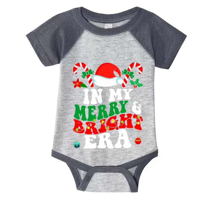 In My Merry And Bright Era Cute Groovy Retro Xmas Christmas Infant Baby Jersey Bodysuit