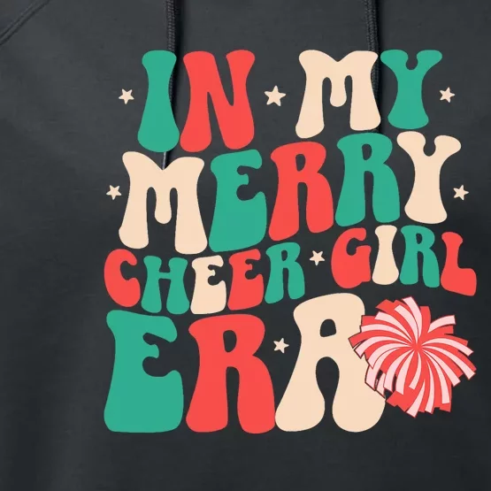 In My Merry Cheer Girl Era Groovy Christmas Cheerleading Performance Fleece Hoodie