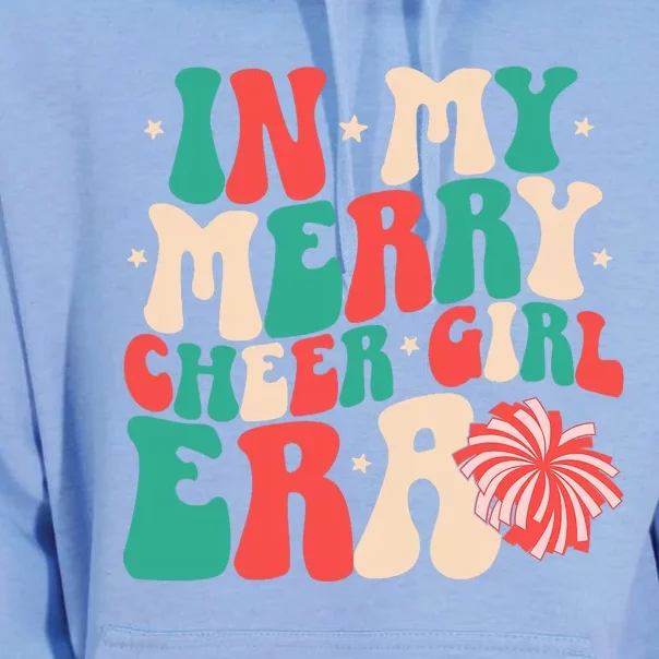 In My Merry Cheer Girl Era Groovy Christmas Cheerleading Unisex Surf Hoodie