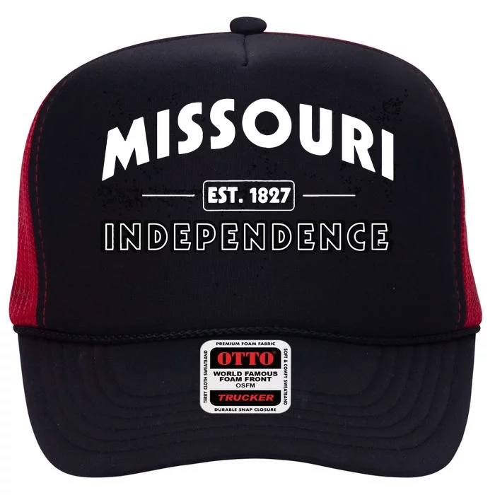 Independence Mo Missouri Pride Hometown Tourist Holidays High Crown Mesh Trucker Hat