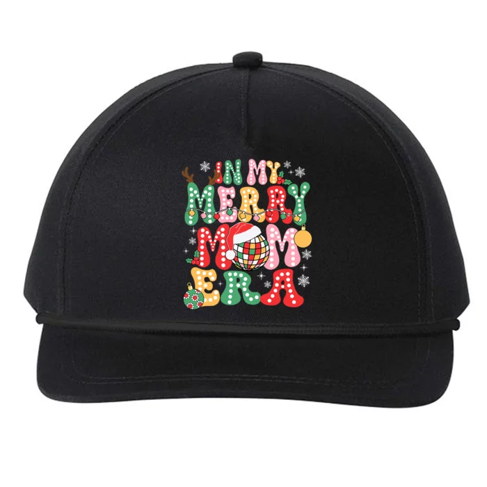 In My Merry Mom Era Groovy Christmas Family Matching Snapback Five-Panel Rope Hat