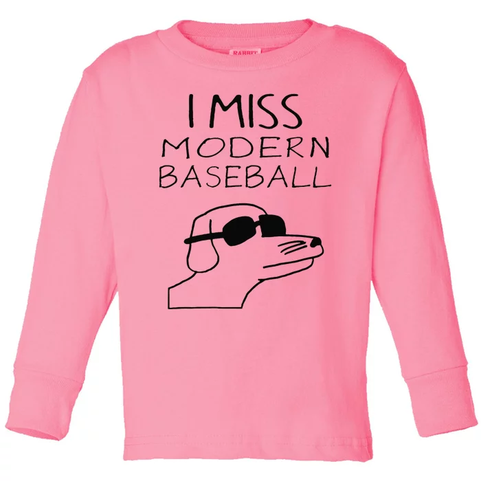 I Miss Modern Baseball Funny Dog Sport Lover Toddler Long Sleeve Shirt