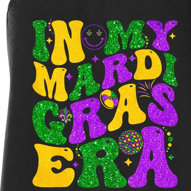 In My Mardi Gras Era Festival Retro Carnival Holiday Women's Racerback Tank