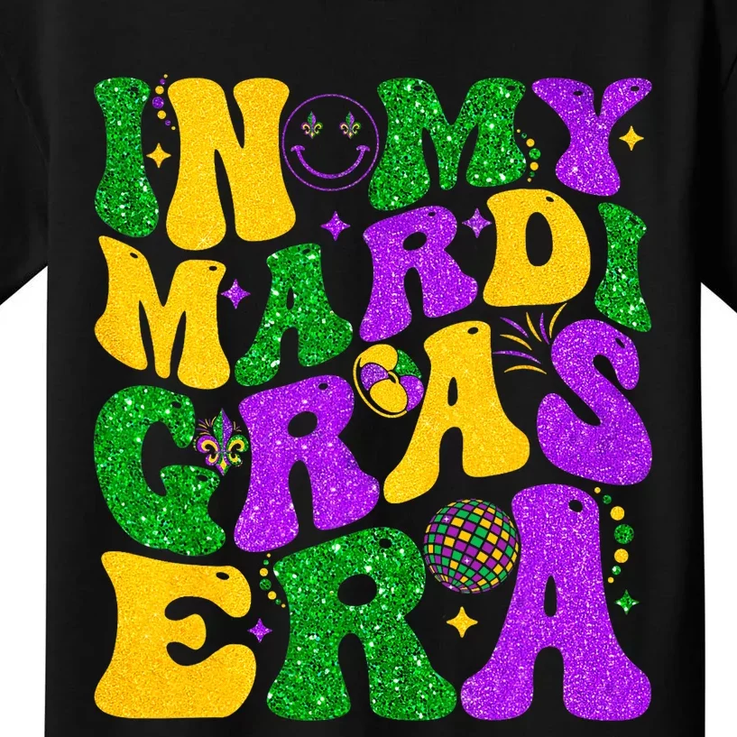 In My Mardi Gras Era Festival Retro Carnival Holiday Kids T-Shirt