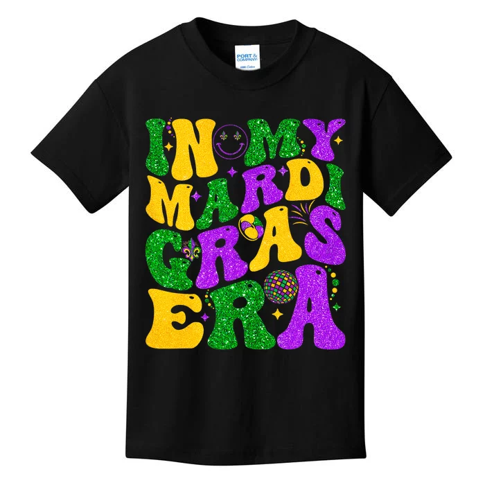 In My Mardi Gras Era Festival Retro Carnival Holiday Kids T-Shirt