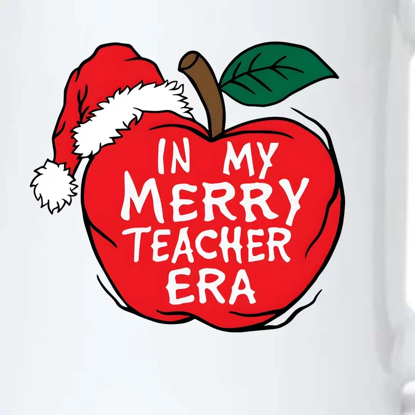 In My Merry Teacher Era Santa Claus Apple Black Color Changing Mug