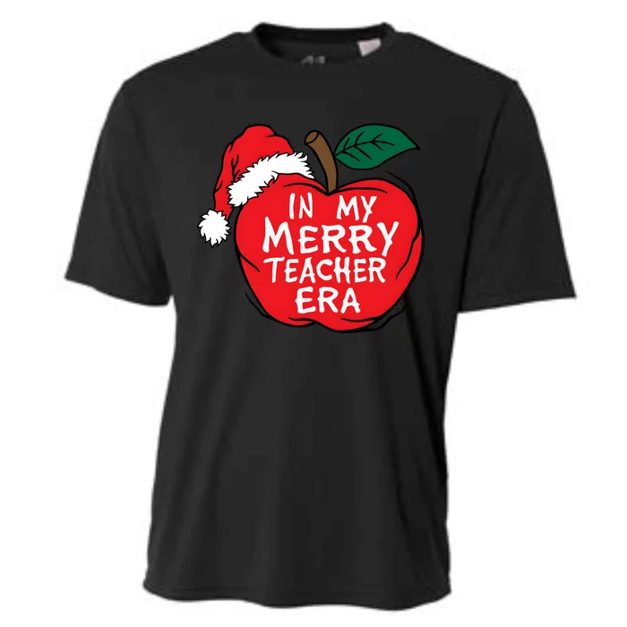 In My Merry Teacher Era Santa Claus Apple Cooling Performance Crew T-Shirt