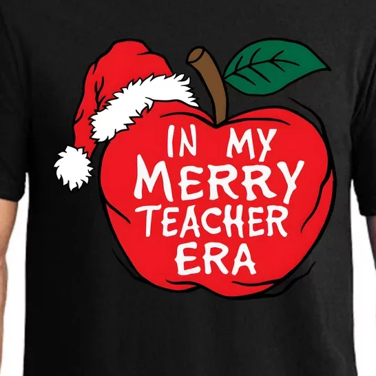 In My Merry Teacher Era Santa Claus Apple Pajama Set