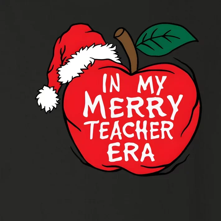 In My Merry Teacher Era Santa Claus Apple Toddler Long Sleeve Shirt