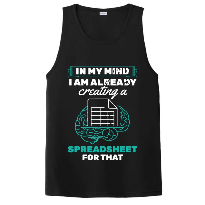 In My Mind Creating Spreadsheet Accountant Spreadsheet Performance Tank