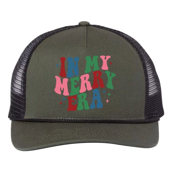 In My Merry Era Christmas Holiday Retro Rope Trucker Hat Cap