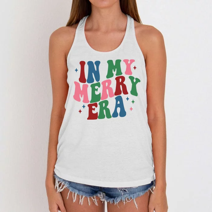 In My Merry Era Christmas Holiday Women's Knotted Racerback Tank