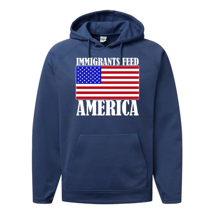 Immigrants Feed America US Flag Performance Fleece Hoodie