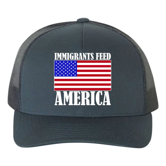 Immigrants Feed America US Flag Yupoong Adult 5-Panel Trucker Hat