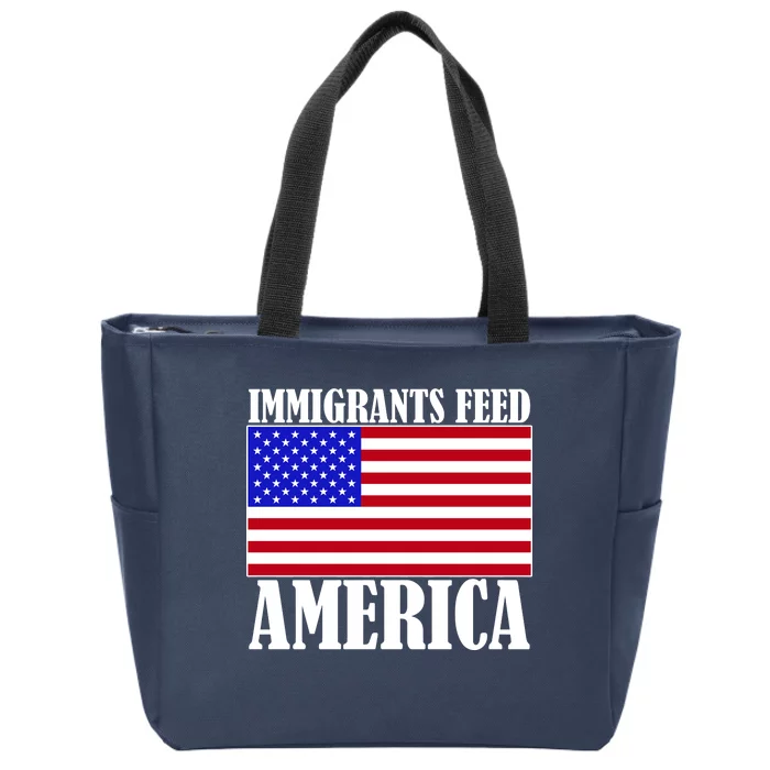 Immigrants Feed America US Flag Zip Tote Bag