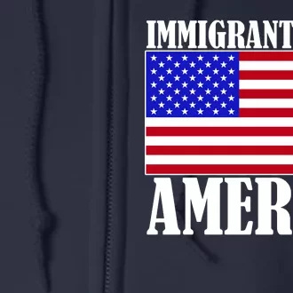 Immigrants Feed America US Flag Full Zip Hoodie