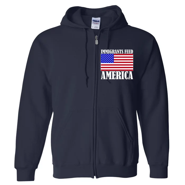 Immigrants Feed America US Flag Full Zip Hoodie