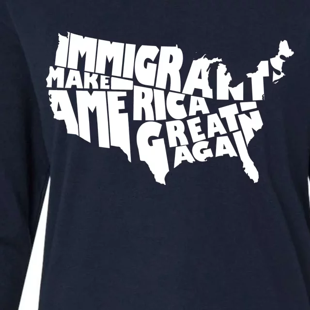 Immigrants Make America Great Again Womens Cotton Relaxed Long Sleeve T-Shirt