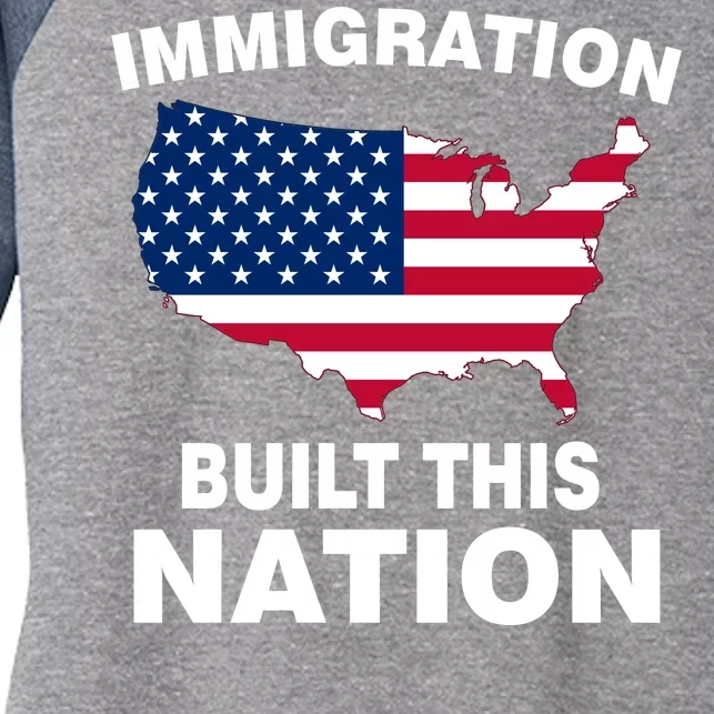 Immigration Built This Nation Women's Tri-Blend 3/4-Sleeve Raglan Shirt