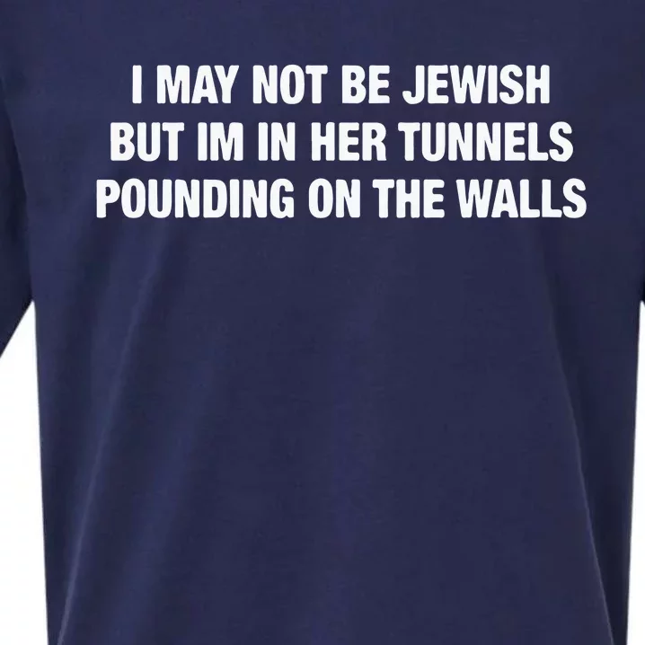 I May Not Be Jewish But Im In Her Tunnels Pounding On The Walls Sueded Cloud Jersey T-Shirt