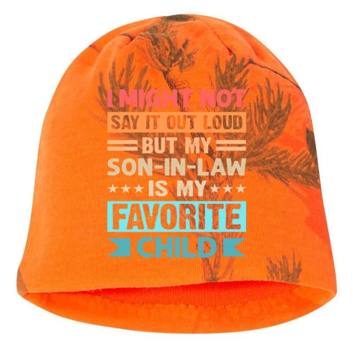 I Might Not Say It Out Loud But My Son In Law Is My Favorite Child Funny Family Kati - Camo Knit Beanie