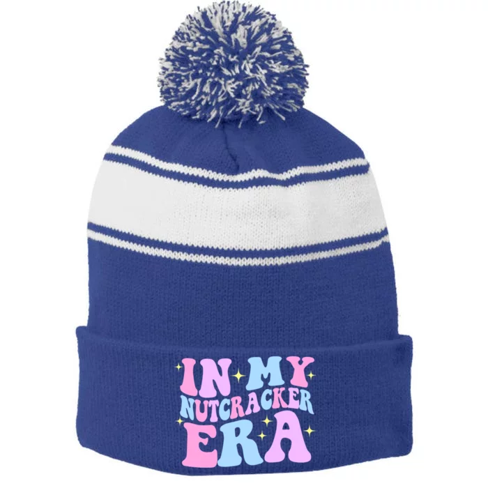 In My Nutcracker Era Pink Christmas Nutcracker Ballet Gift Stripe Pom Pom Beanie