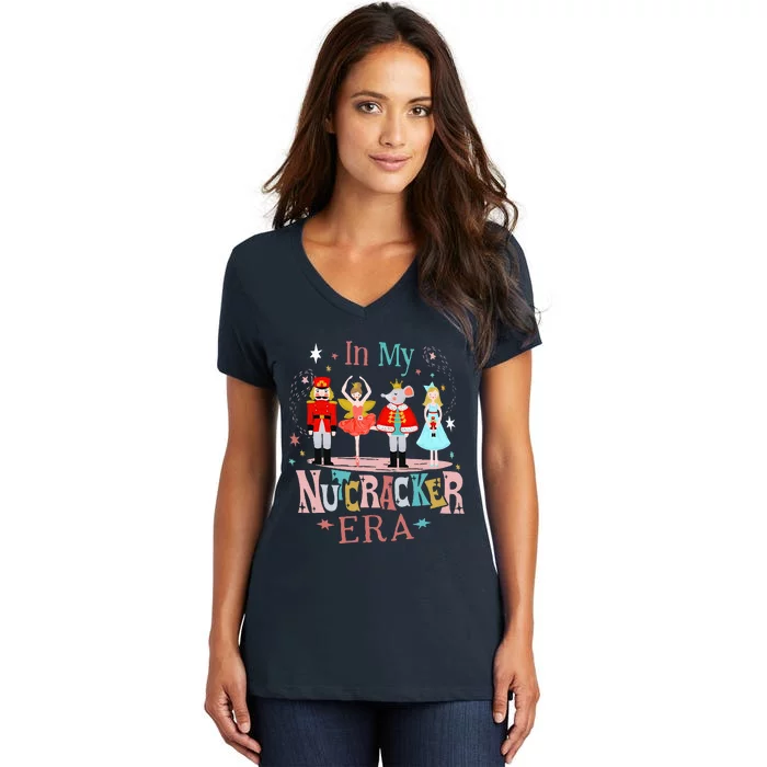 In My Nutcracker Era Christmas Nutcracker Ballet Women's V-Neck T-Shirt