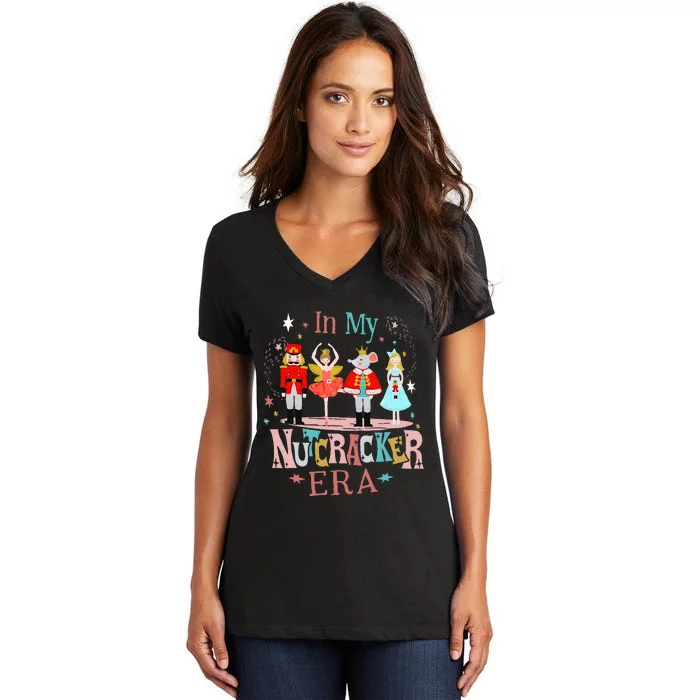 In My Nutcracker Era Christmas Nutcracker Ballet Women's V-Neck T-Shirt