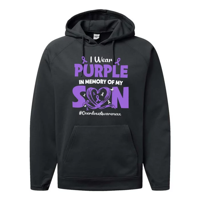 In Memory Of My Son Overdose Awareness Performance Fleece Hoodie