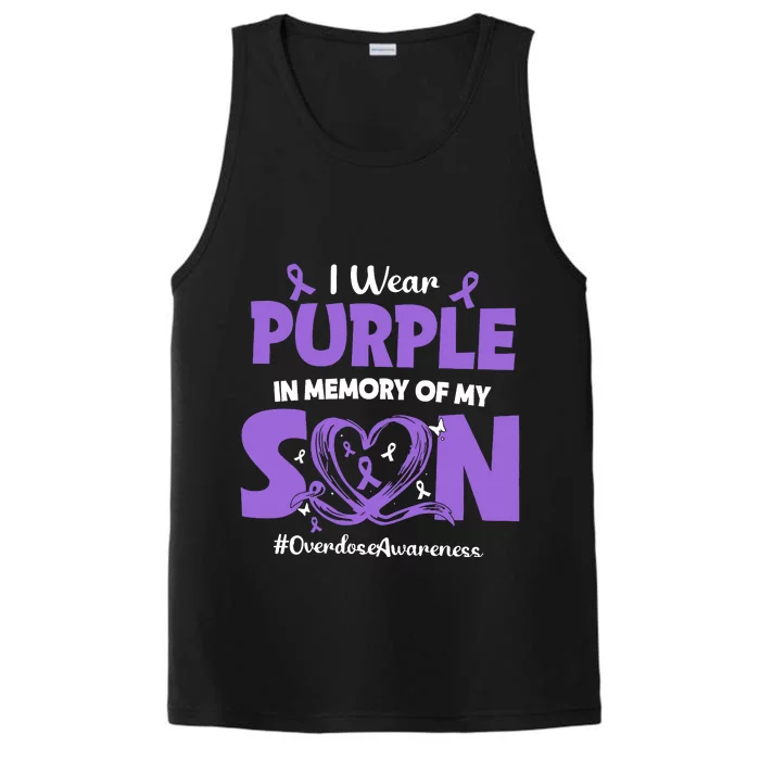 In Memory Of My Son Overdose Awareness Performance Tank