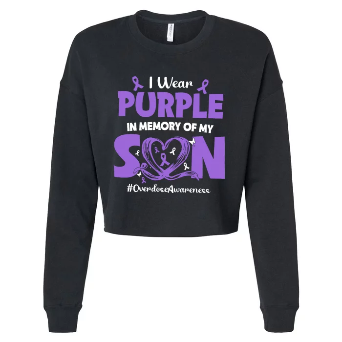 In Memory Of My Son Overdose Awareness Cropped Pullover Crew