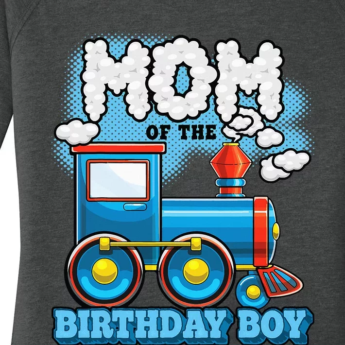 IM Mom Of The Birthday Boy Train Birthday Party Supply Women's Perfect Tri Tunic Long Sleeve Shirt